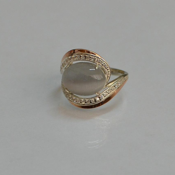 Срібна каблучка з золотом