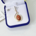 Серебряная подвеска с золотими вставками