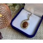 Серебряная подвеска с золотими вставками