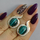 Срібні сережки з золотими вставками