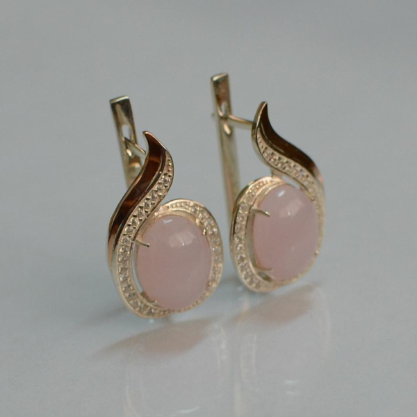 Срібні сережки з золотими вставками