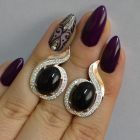 Срібні сережки з золотими вставками