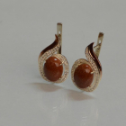 Срібні сережки з золотими вставками