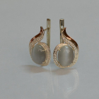 Срібні сережки з золотими вставками