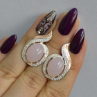 Срібні сережки з золотими вставками