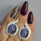 Срібні сережки з золотими вставками