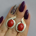 Срібні сережки з золотими вставками