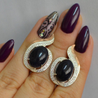 Срібні сережки з золотими вставками