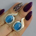 Срібні сережки з золотими вставками