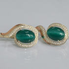 Срібні сережки з золотими вставками