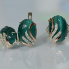 Срібний набір з золотими пластинами