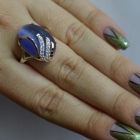 Каблучка із срібла з золотом