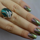 Каблучка із срібла з золотом