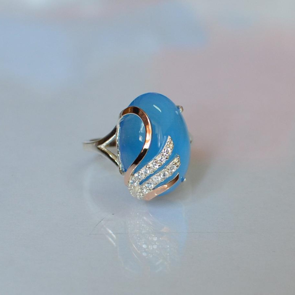 Каблучка із срібла з золотом