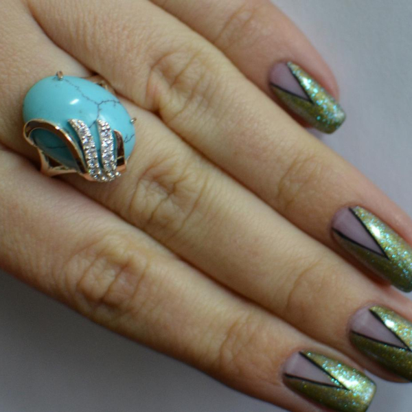 Каблучка із срібла з золотом