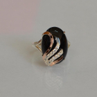 Каблучка із срібла з золотом