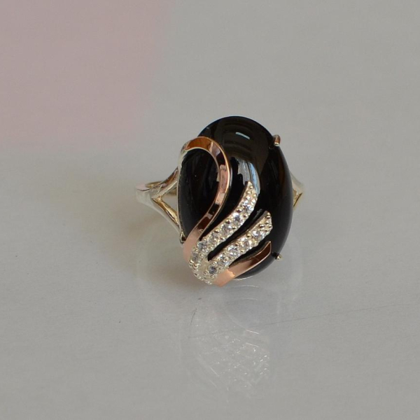 Каблучка із срібла з золотом