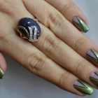 Каблучка із срібла з золотом