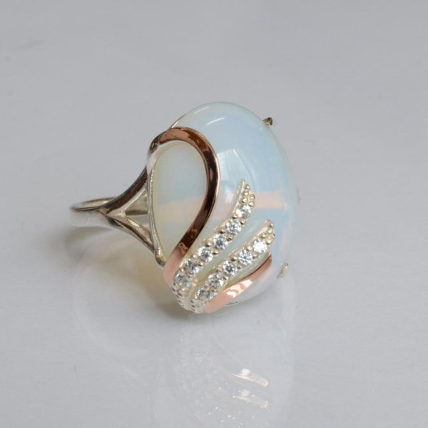 Каблучка із срібла з золотом