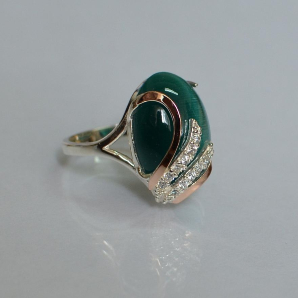 Каблучка із срібла з золотом