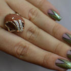 Каблучка із срібла з золотом