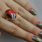 Каблучка із срібла з золотом