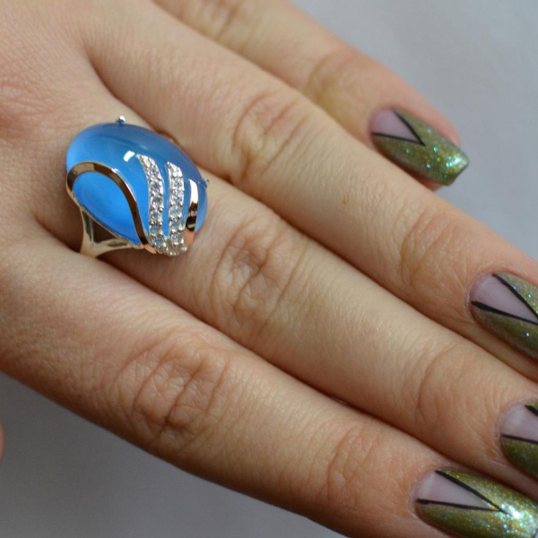 Каблучка із срібла з золотом