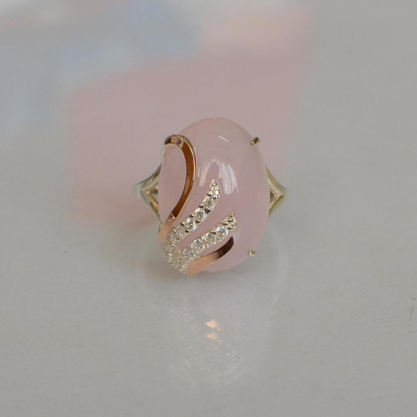 Каблучка із срібла з золотом