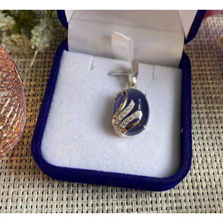 Серебряная подвеска с золотими вставками