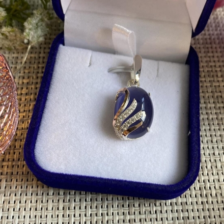 Срібна підвіска з пластинами золота