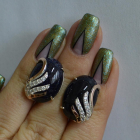 Сережки із срібла з золотом