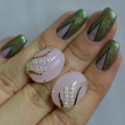 Сережки із срібла з золотом