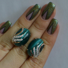 Сережки із срібла з золотом