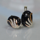 Сережки із срібла з золотом