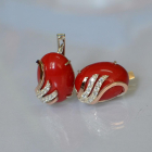 Сережки із срібла з золотом