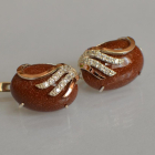 Сережки із срібла з золотом