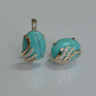 Сережки із срібла з золотом