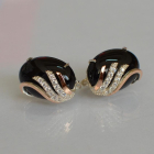 Сережки із срібла з золотом