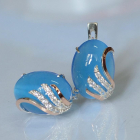 Сережки із срібла з золотом