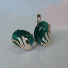 Сережки із срібла з золотом