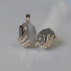 Сережки із срібла з золотом