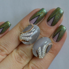 Сережки із срібла з золотом