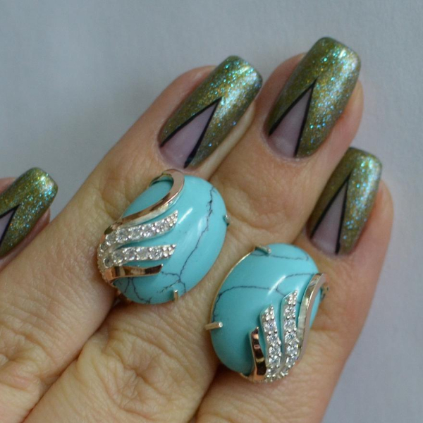 Сережки із срібла з золотом