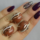 Срібний комплект з золотими наклкадками