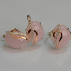 Срібний комплект з золотими наклкадками