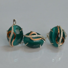 Срібний комплект з золотими наклкадками