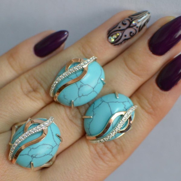 Срібний комплект з золотими наклкадками