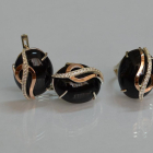 Срібний комплект з золотими наклкадками