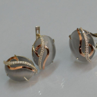 Срібний комплект з золотими наклкадками