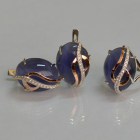 Срібний комплект з золотими наклкадками